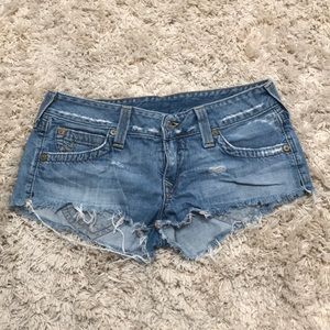 Distressed true religion jean shorts